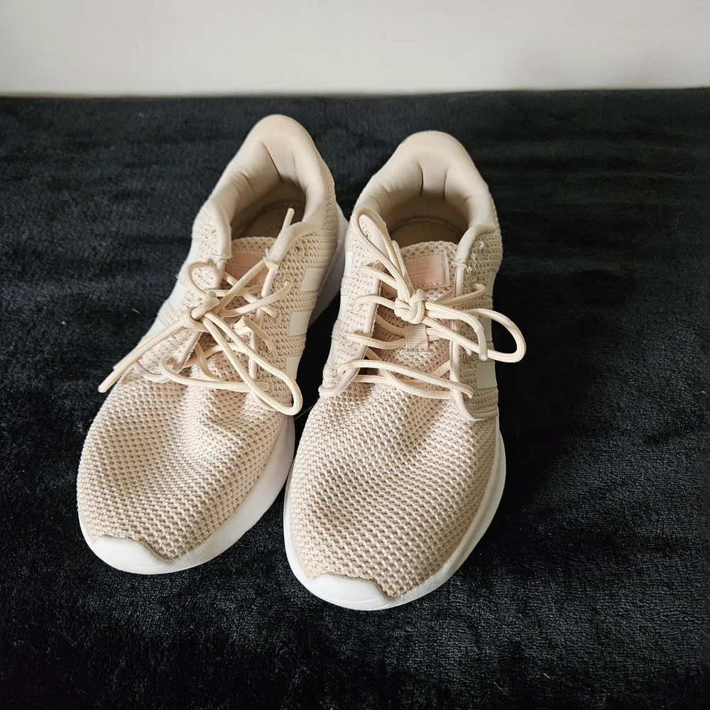 Adidas Cream Sneakers Knit Upper Minimalist Design